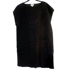 Wilfred Free Dress Size Large Black Sleeveless Side Pockets Suede Touch
